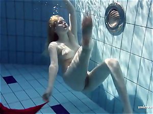 super-hot blonde Lucie French teenager in the pool