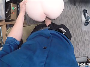Katy kiss caught by draped mall cop and drilled deep